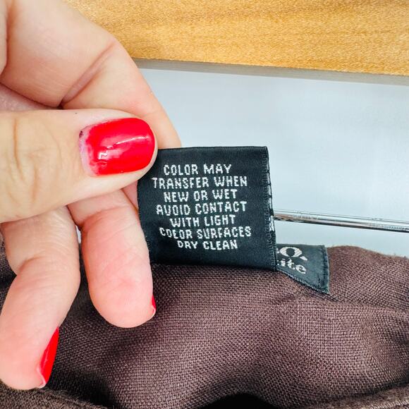 Vintage Style & Co 100% Linen Brown Tiered A-Line Midi Skirt Size 12P Petite - Picture 5 of 7